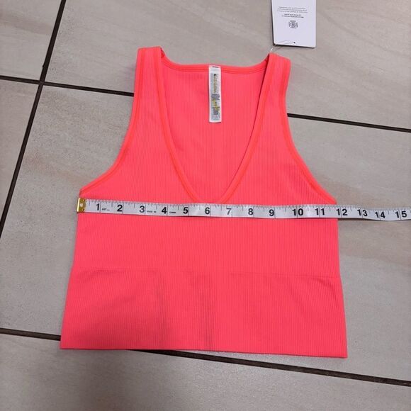 Athleta Aurora Crop Rib Tank NEW with tags Size XS Sunset Glow - Picture 15 of 16